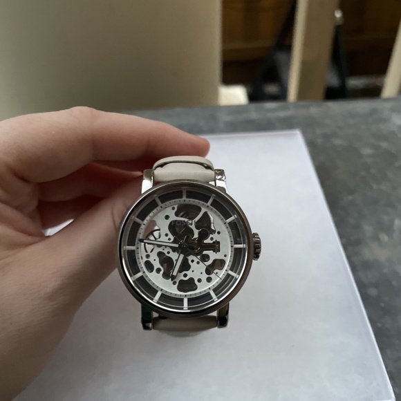 Women's Fossil Grant Automatic Leather Band Skeleton Watch - Picture 5 of 5